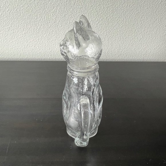 Vintage WMF Clear Pressed Glass Cat Shaped Pitcher Creamer - Picture 4 of 10